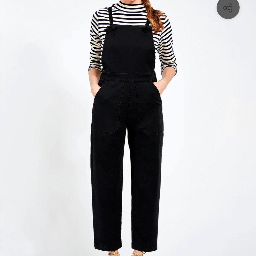Loup Knot Stretch Washed Black Twill Overalls in Black Size XS